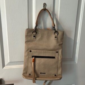 Sherpani Beige Canvas Crossbody